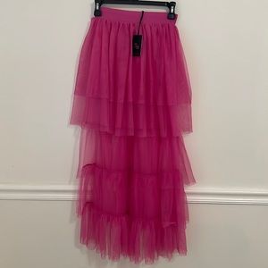 NWT🏷️ Sincerely Jules fuchsia pink hi-low tulle skirt